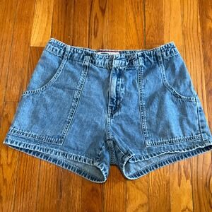 Vintage Old Navy Shorts Womens 10 Blue Denim High Rise Jean Pockets Casual Y2K